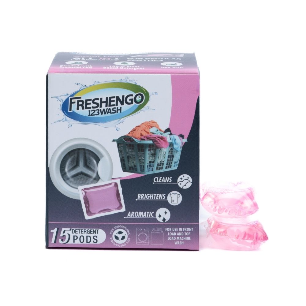 FreshenGo 123Wash Machine Laundry Pods - 15 Pods - 6 Pack