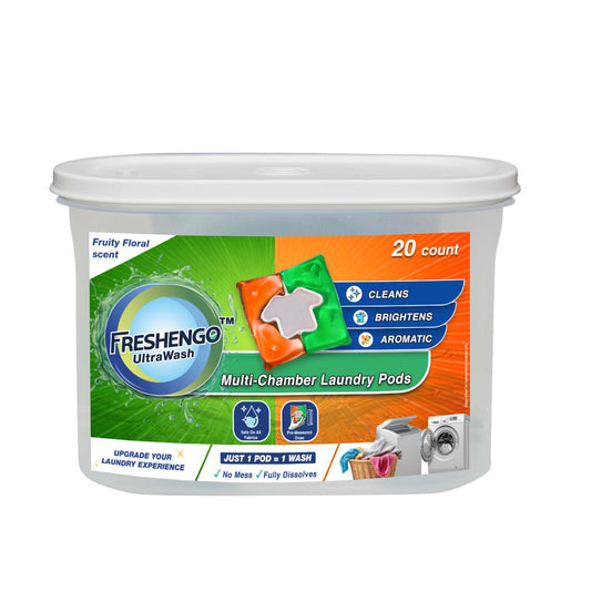 Freshengo UltraWash Laundry Detergent Pods | Multi-Chamber Pods for Stain Removal, Fabric Care & Long-Lasting Fragrance